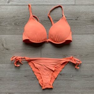 Orange eidon scrunch butt bikini